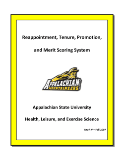 Reappointment, Tenure, Promotion, and Merit Scoring System