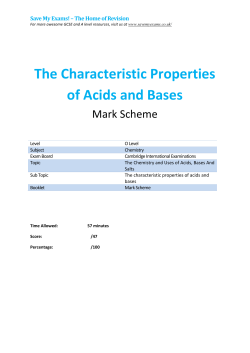 The Characteristic Properties of Acids and Bases