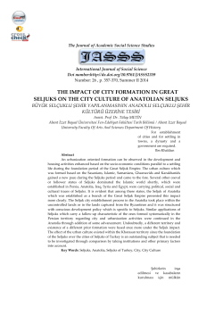 THE IMPACT OF CITY FORMATION IN GREAT SELJUKS ON THE