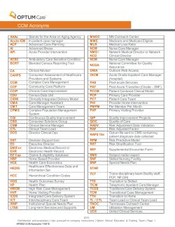 CCM Acronyms