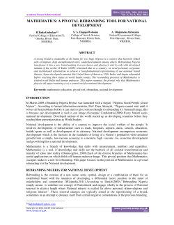 mathematics: a pivotal rebranding tool for national development