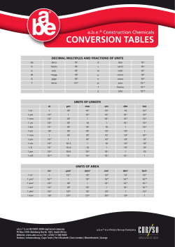 conversion tables - abe&reg; Construction Chemicals