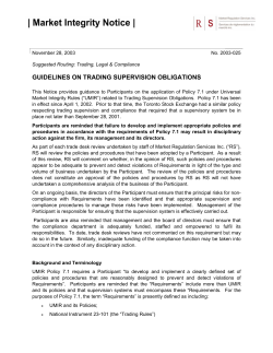 GUIDELINES ON TRADING SUPERVISION OBLIGATIONS