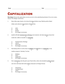 CAPITALIZATION