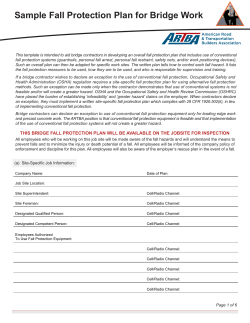 Sample Fall Protection Plan for Bridge Work
