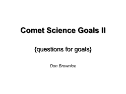 Comet Science Goals 2