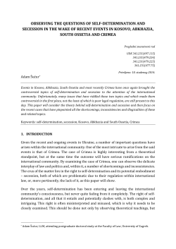 observing the questions of self-determination and secession in the