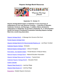 Hispanic Heritage Month Resources