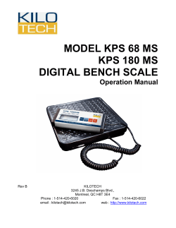 MODEL KPS 68 MS KPS 180 MS DIGITAL BENCH SCALE