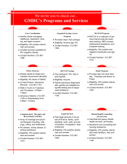 Program and Services "At a Glance"