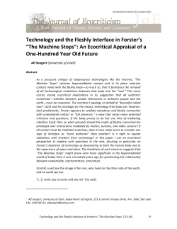Technology and the Fleshly Interface in Forster`s “The