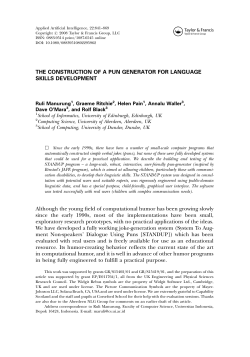 the construction of a pun generator for language skills development