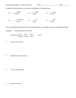 Unit Conversions homework