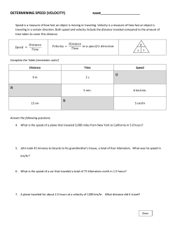 determining speed (velocity)