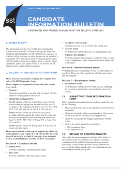 CANDIDATE INFORMATION BULLETIN