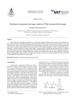 Dicarbonyl compounds and sugar contents of Thai commercial