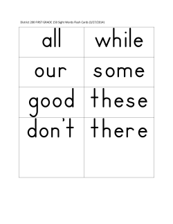 District 200 FIRST GRADE 150 Sight Words Flash Cards (3/27/2014)