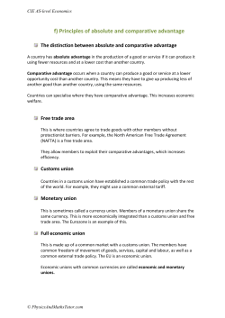f) Principles of absolute and comparative advantage