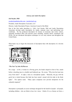 Literacy and Audio Description