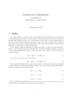 Inorganic Chemistry Lesson 14