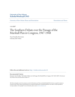 The Southern Debate over the Passage of the Marshall Plan in