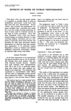 Effects of noise on human performance
