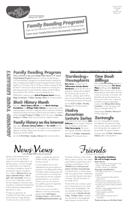 February 2016 Library Newsletter