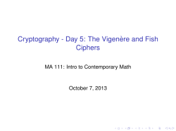 Cryptography - Day 5: The Vigen&egrave;re and Fish Ciphers