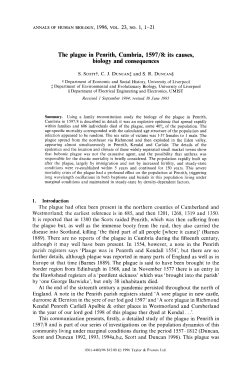 The plague in Penrith, Cumbria, 1597/8