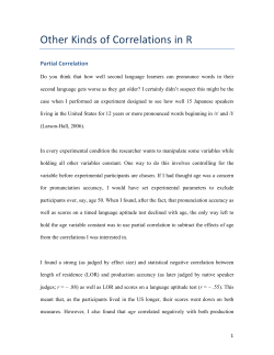 Other Kinds of Correlations in R
