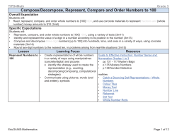 Compose Decompose Represent Compare and Order Numbers to 10