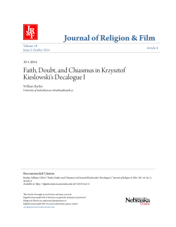 Faith, Doubt, and Chiasmus in Krzysztof Kieslowski`s Decalogue I