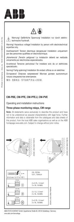 Operating and installation instructions Three