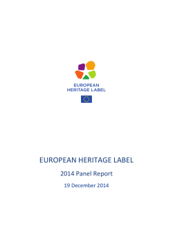 European Heritage Label 2014 Panel Report