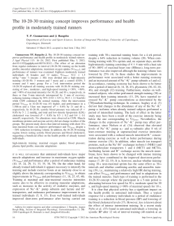 The 10-20-30 training concept improves performance and health