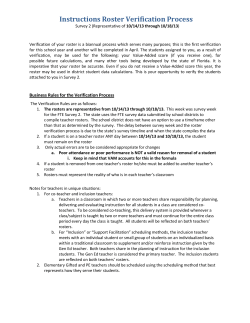 Instructions Roster Verification Process