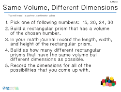 Same Volume, Different Dimensions