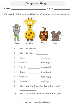 Comparing Height - Math in English