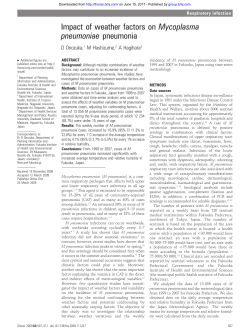 Impact of weather factors on Mycoplasma pneumoniae