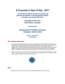 A Counselor`s View of Italy - 2017