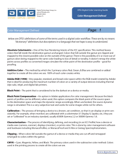 Color Management Defined - Digital Technology Group