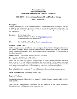 ECE 4439b &ndash; Conventional, Renewable and Nuclear Energy
