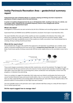 Inskip Peninsula Recreation Area &ndash; geotechnical summary report