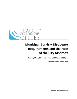 Municipal Bonds &ndash; Disclosure Requirements