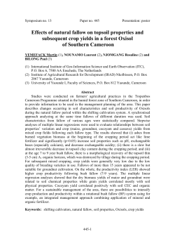 Effects of natural fallow on topsoil properties and subsequent
