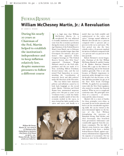 William McChesney Martin, Jr.: A Reevaluation