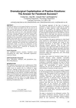 Dramaturgical Capitalization of Positive Emotions: The Answer for