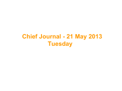 Chief Journal - 21 May 2013 Tuesday