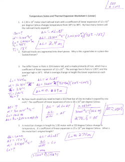 Linear Expanison Worksheet (Key)