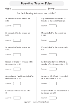 Rounding: True or False